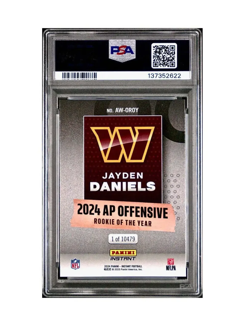Jayden Daniels 2024 Panini NFL AP Offensive Rookie of the Year Commanders PSA 10